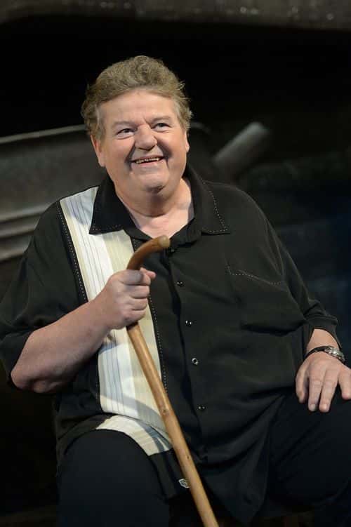 Robbie Coltrane is interviewed at The Wizarding World Of Harry Potter Diagon Alley at Universal Orlando on June 19, 2014 in Orlando, Florida.