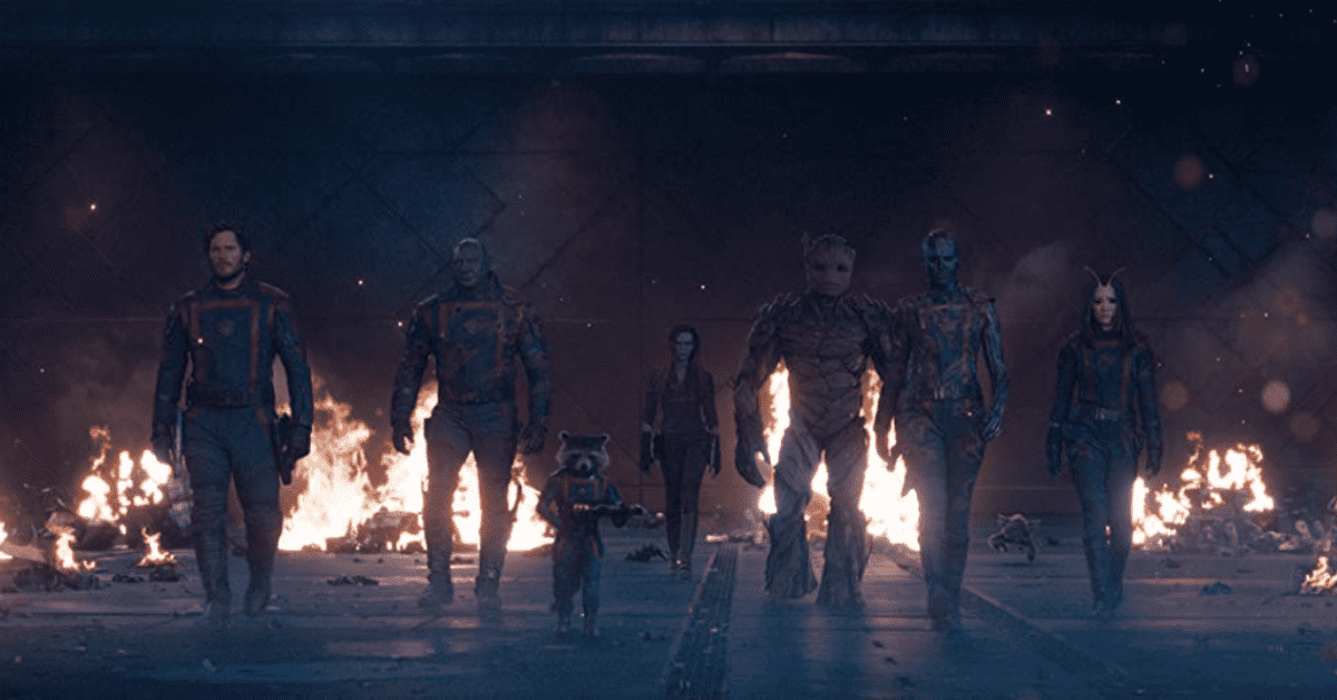 Vin Diesel as Groot, Bradley Cooper as Rocket, Chris Pratt, Zoe Saldana, Dave Bautista, Karen Gillan, and Pom Klementieff in Guardians of the Galaxy Vol. 3 (IMDb))