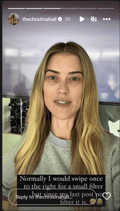 Christina Hall decides to give-up filters and keep it real (@thechristinahall/instagram)