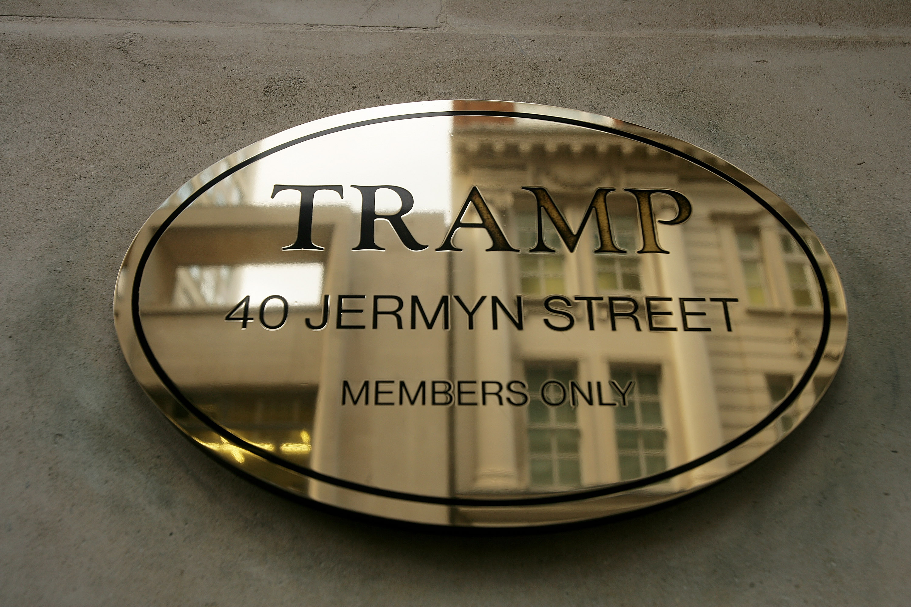 The venue name is displayed on the exterior of Tramp, Jermyn Street on April 4, 2007 in London, England.