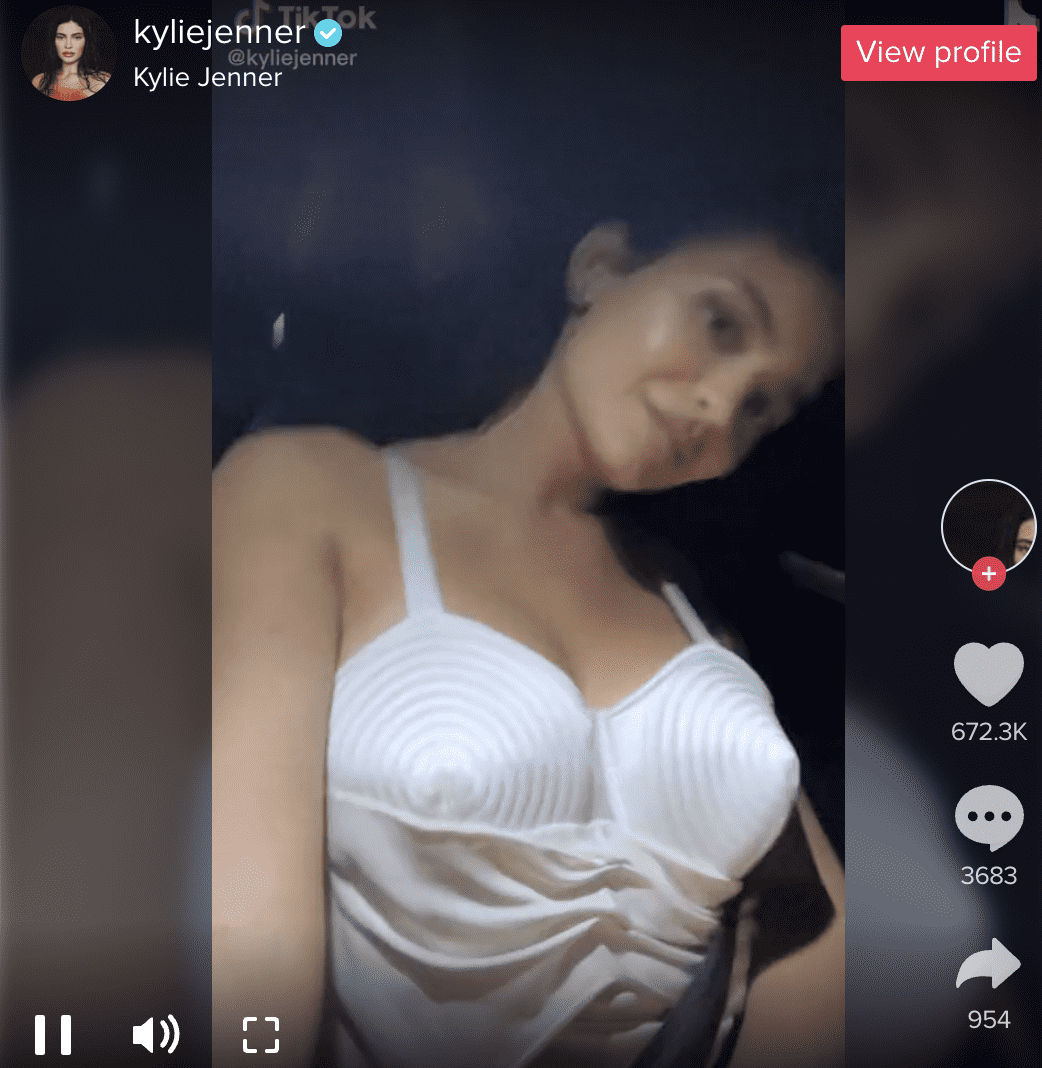 Kylie Jenner with her sisters wearing a white dress (Kylie Jenner/TikTok)
