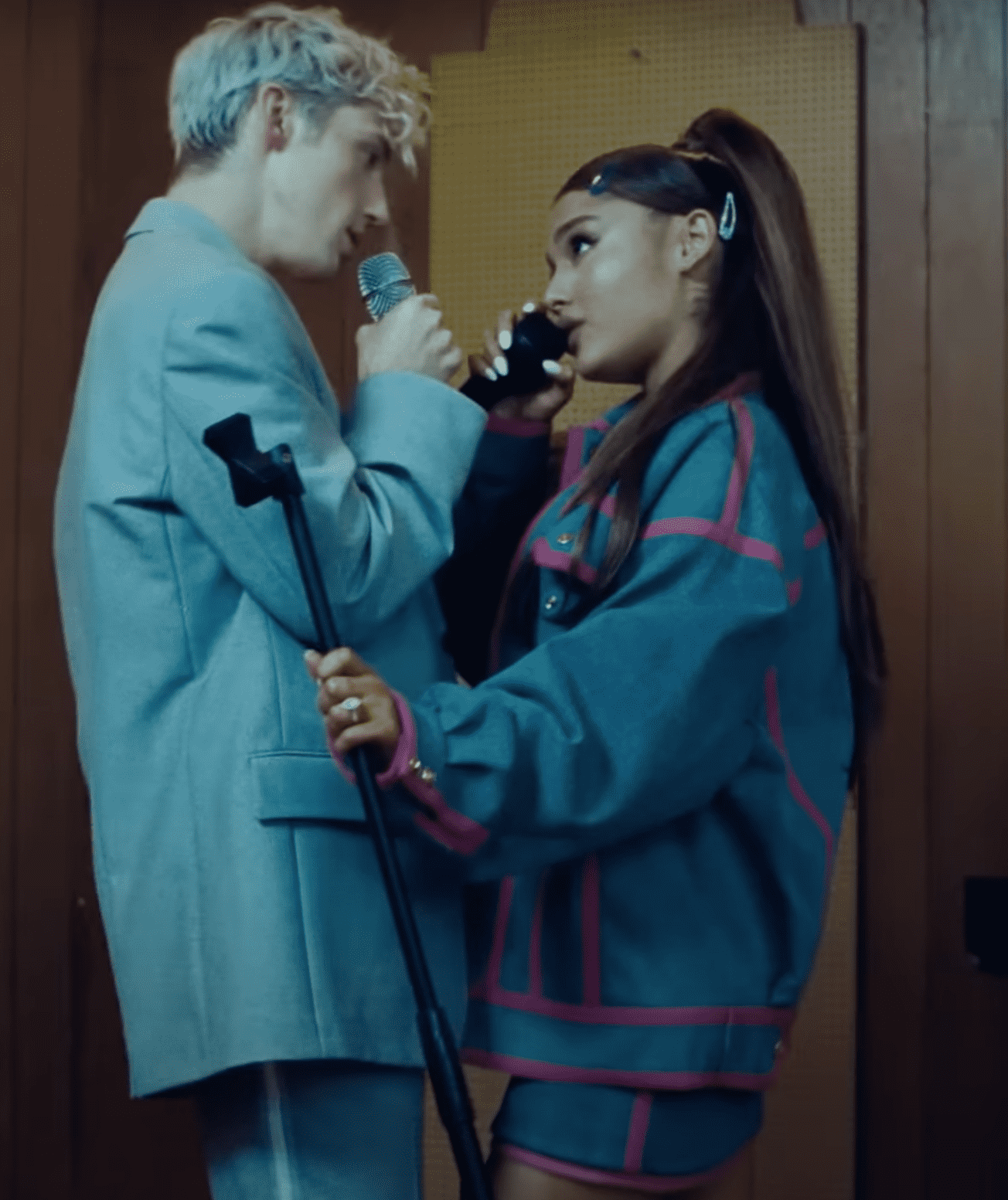 Troye Sivan looked taller than Ariana Grande in the video for 'Dance To This' (Troye Sivan/YouTube) 