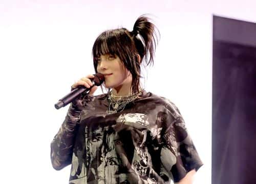 Billie Eilish performs on the Coachella stage during the 2022 Coachella Valley Music And Arts Festival on April 23, 2022 in Indio, California.