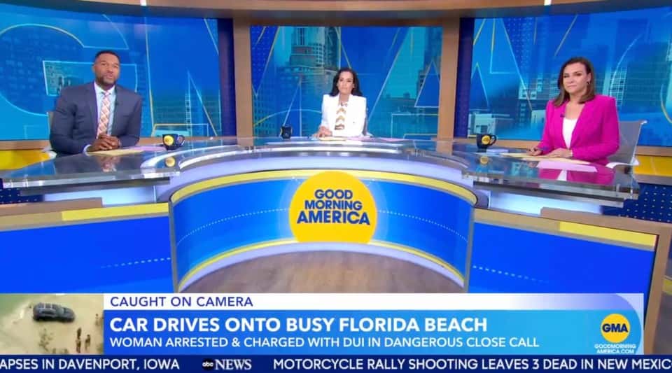 Michael Strahan hosted the recent episode of 'Good Morning America' with Linsey Davis and Mary Bruce (GMA/ABC)