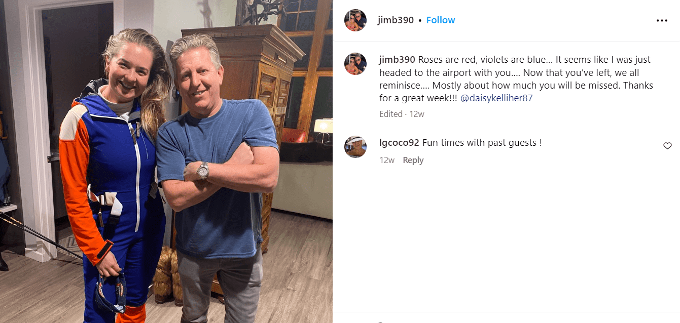 'Below Deck Sailing Yacht' Season 4 primary guest Jim Blumenthal and crew Daisy Kelliher (Instagram/@Cr0ih_7OiAy)