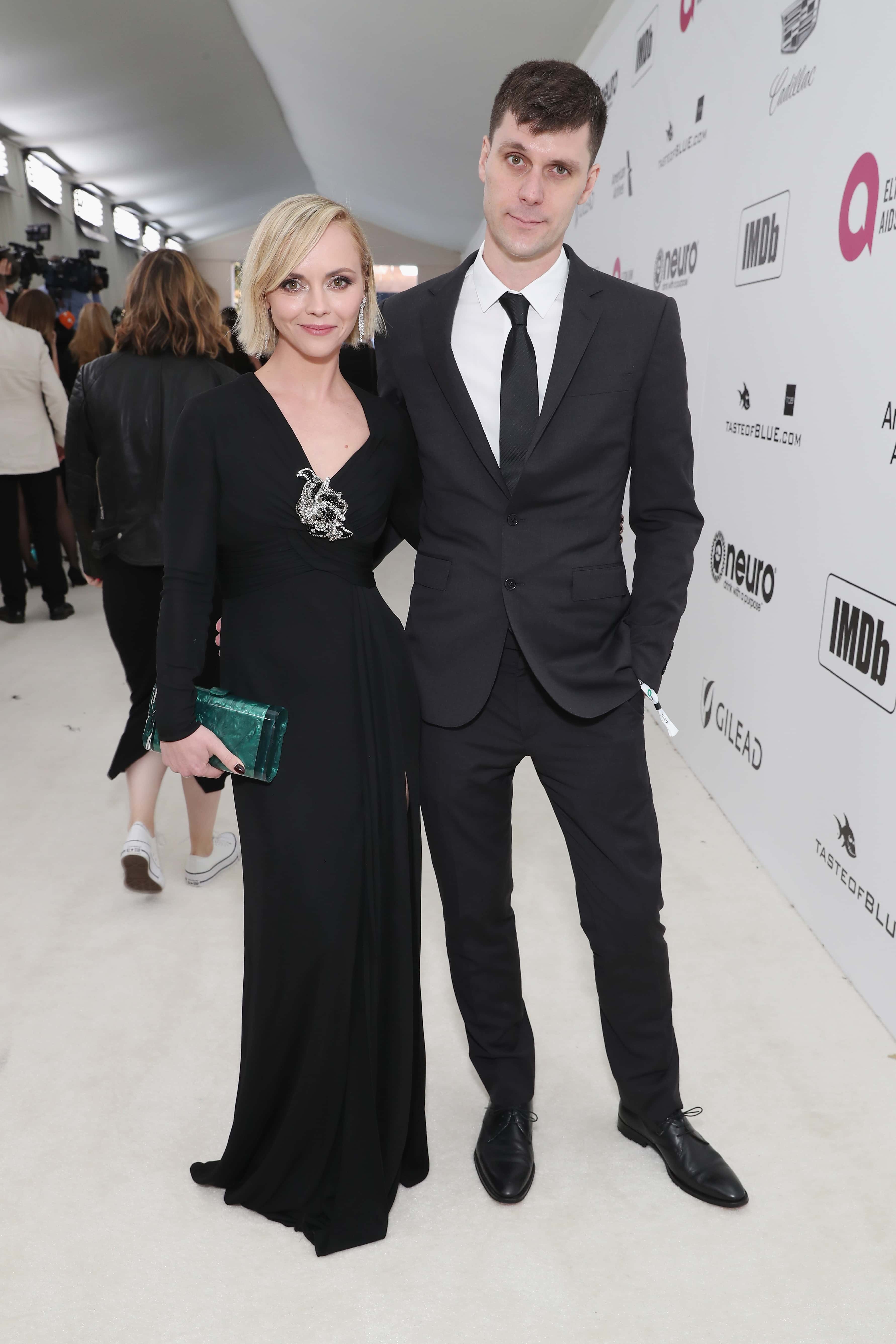 Christina Ricci and James Heerdegen attend the 27th annual Elton John AIDS Foundation Academy Awards Viewing Party sponsored by IMDb and Neuro Drinks celebrating EJAF and the 91st Academy Awards on February 24, 2019 in West Hollywood, California. (Photo by Rich Fury/Getty Images for EJAF)