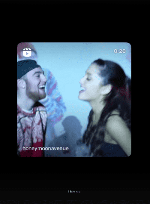 The Florida-born musician wrote along the bottom in tiny white font, 'I love you' (Instagram/@arianagrande)