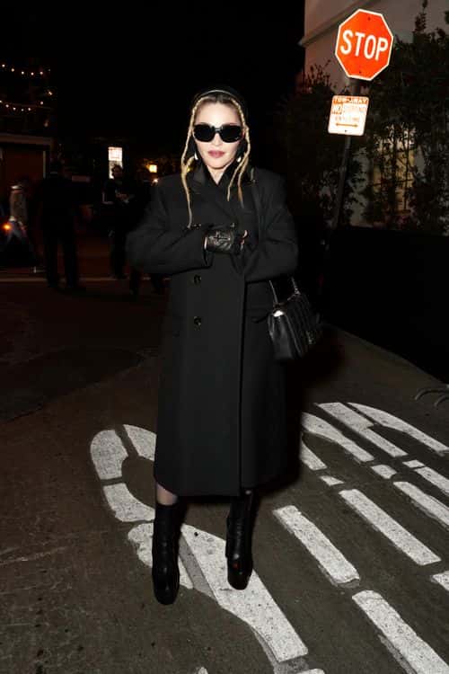 Madonna attends a celebration of the Lola bag, hosted by Burberry & Riccardo Tisci on April 20, 2022 in Los Angeles, California.