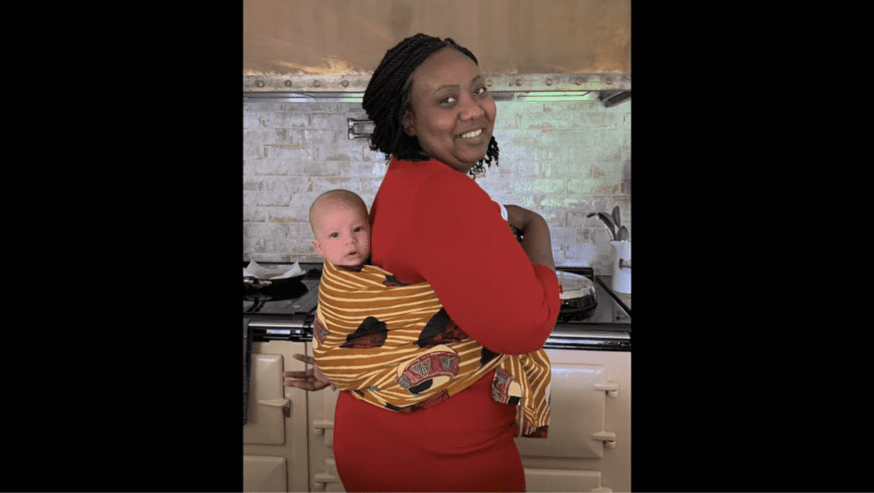 A stil from Netflix's 'Harry & Meghan' showing Archie's nanny Lorren Khumalo (Netflix)