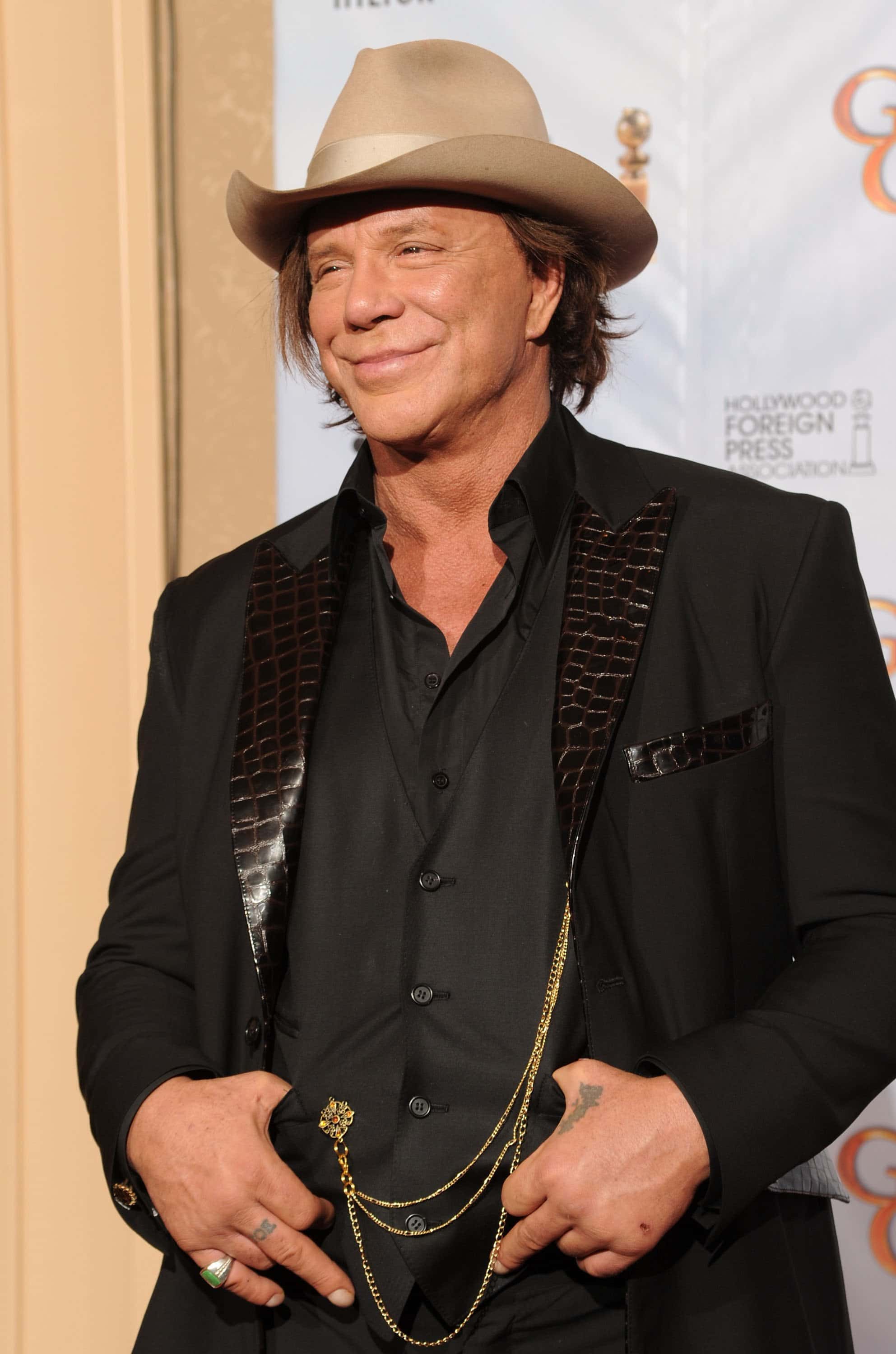 Actor Mickey Rourke poses in the press room at the 67th Annual Golden Globe Awards held at The Beverly Hilton Hotel on January 17, 2010 in Beverly Hills, California. (Photo by Kevin Winter/Getty Images)