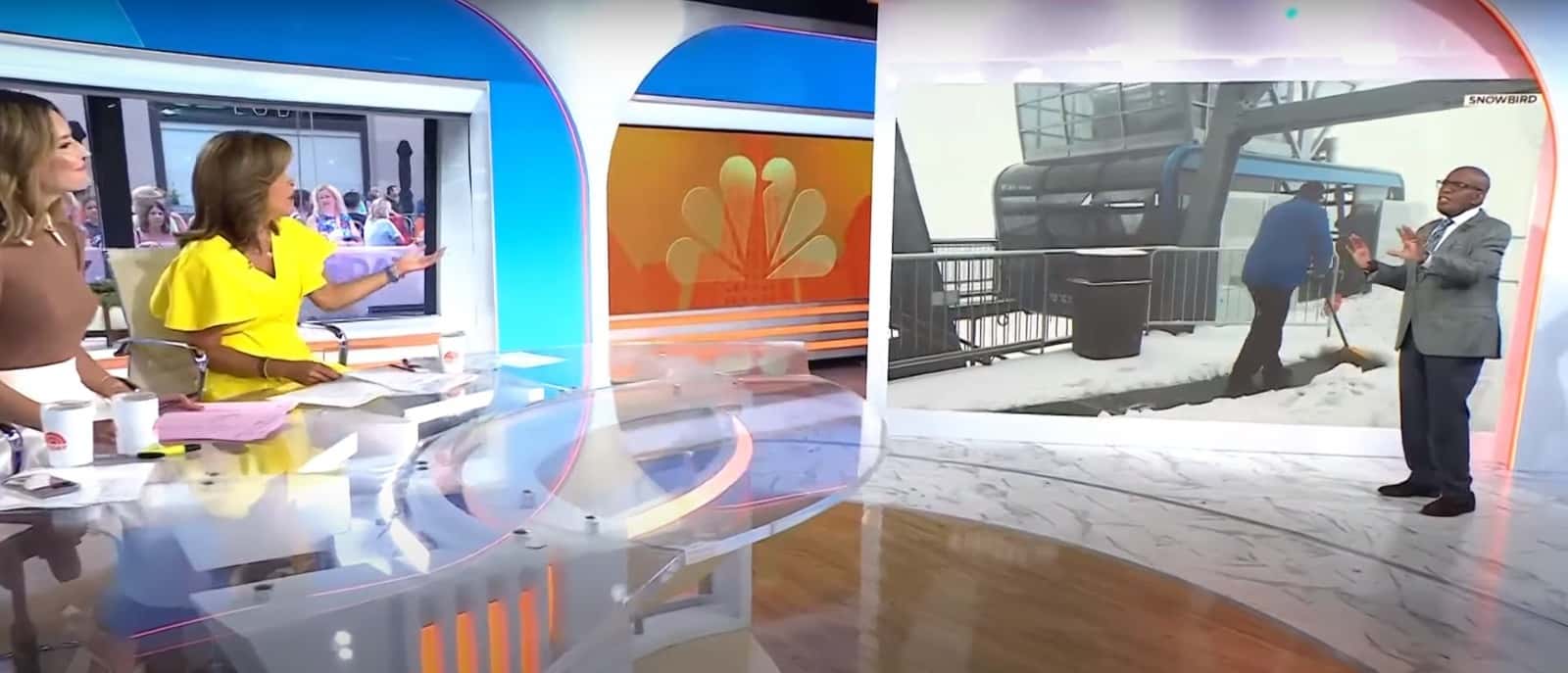 Hoda Kotb talked about heat wave but Al Roker showed snow footage (@today/YouTube)