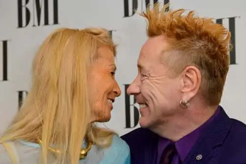 (L-R) Nora Forster and John Lydon attends the BMI Awards at The Dorchester on October 15, 2013 in London, England.