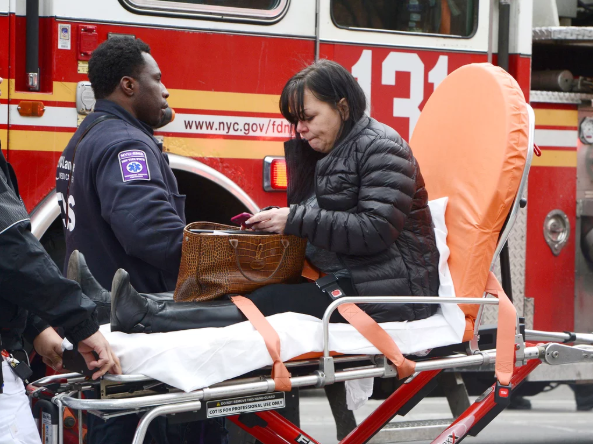 Dorothy Bruns at the scene of the accident.(Todd Maisel/Getty Images)