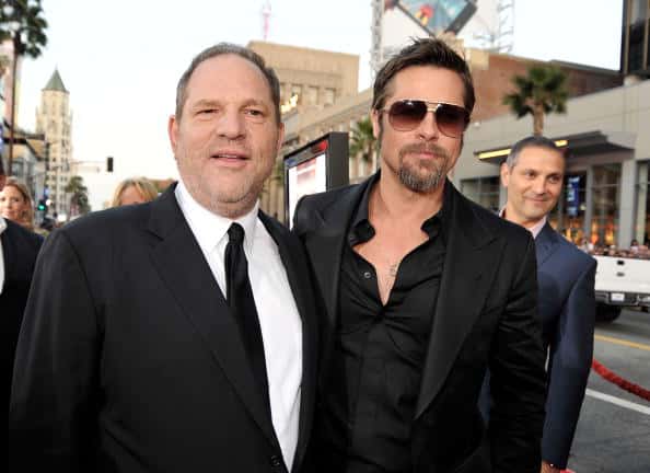 Brad Pitt and Harvey Weinstein in 2009 (Photo by Kevin Winter/Getty Images)