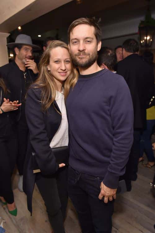 Jewelry designerJennifer Meyer and actor Tobey Maguire attend the Grand Opening Of Au Fudge, Presented By Amazon Family on March 1, 2016 in West Hollywood, California. (Photo by Mike Windle/Getty Images for Au Fudge)