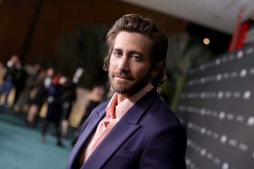 Jake Gyllenhaal, wearing Gucci, attends the 10th Annual LACMA ART+FILM GALA honoring Amy Sherald, Kehinde Wiley, and Steven Spielberg presented by Gucci at Los Angeles County Museum of Art on November 06, 2021 in Los Angeles, California.