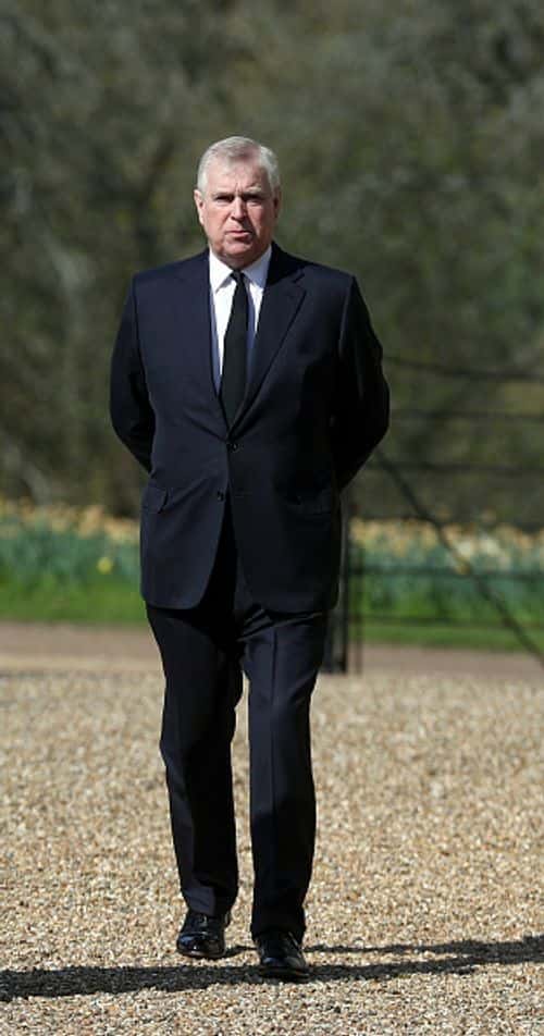 Prince Andrew attends the Sunday Service at the Royal Chapel on April 11, 2021 in Windsor, England. (Photo by Steve Parsons - WPA Pool/Getty Images)