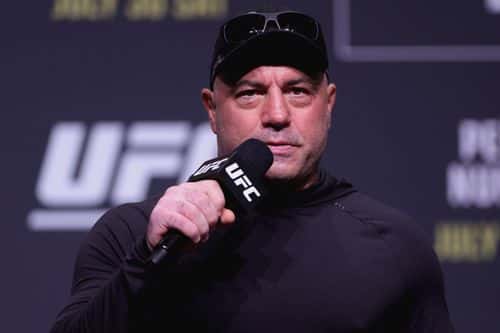 Joe Rogan attends the UFC 277 ceremonial weigh-in at American Airlines Center on July 29, 2022 in Dallas, Texas.