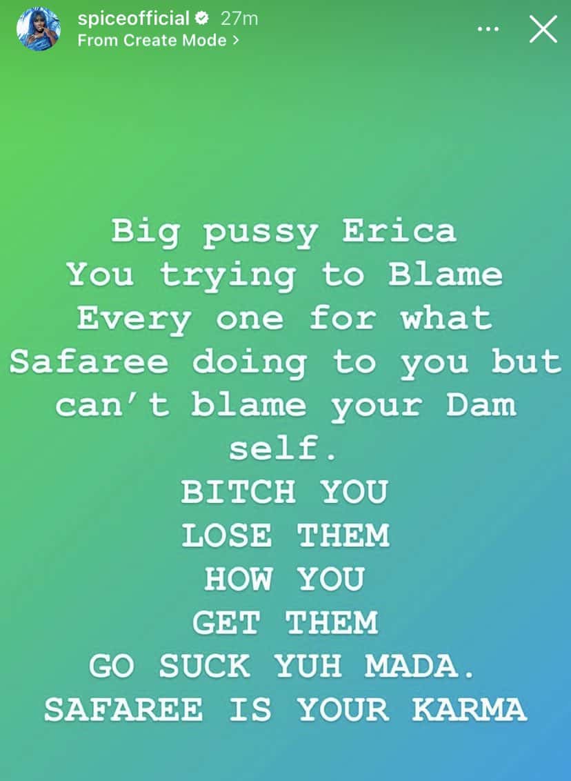 Spice slams Erica Mena&nbsp;in social media rant (Instagram/spiceofficial)