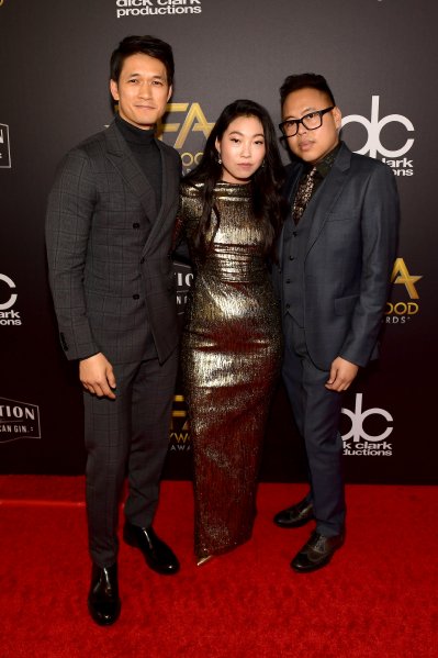 Harry Shum Jr., Awkwafina and Nico Santos attend the 22nd Annual Hollywood Film Awards. (Getty Images)