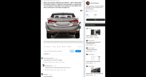 People are expressing their views over cops' release of info on the car (Reddit)