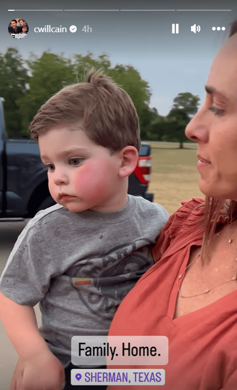 'Fox & Friends' host Will Cain's wife and son on his Instagram story (@cwillcain/Instagram)
