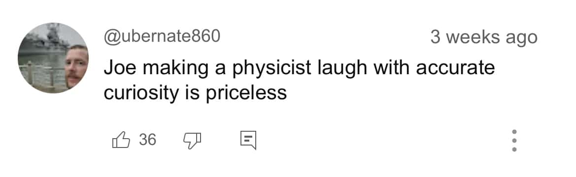 Comment section from Joe Rogan's video clip (@SmallGems/Youtube)