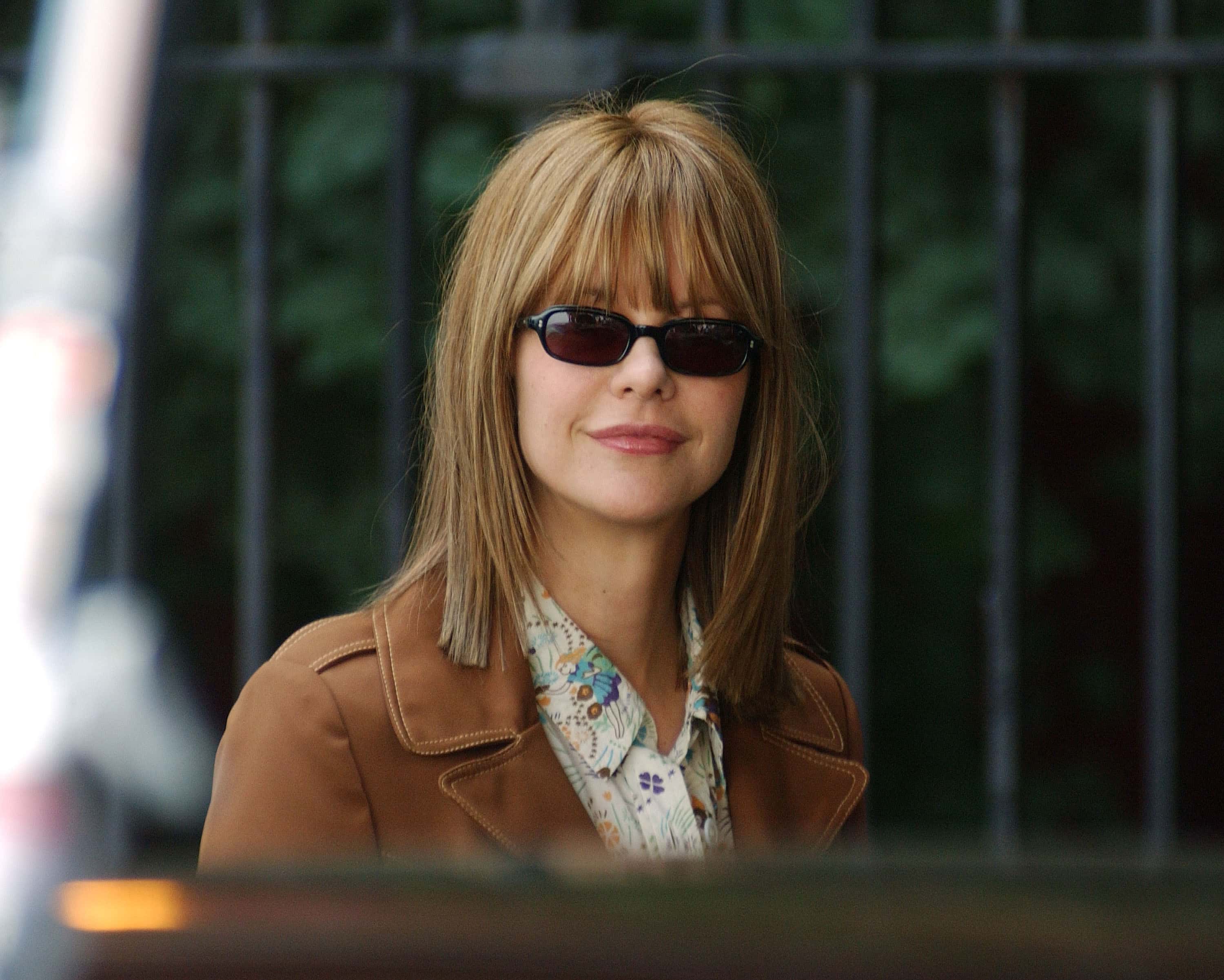 Actress Meg Ryan rehearses a scene from her new movie 