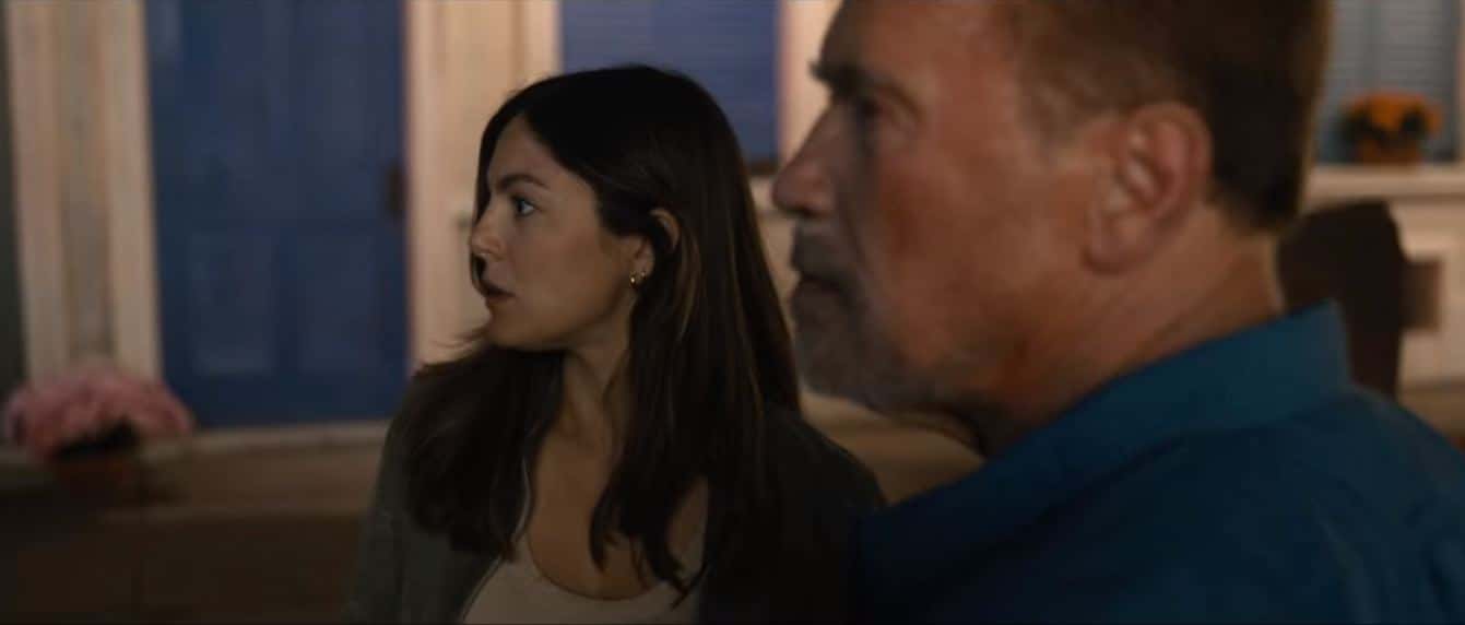 Monica Barbaro and Arnold Schwarzeneggar in 'FUBAR' Episode 4 (Netflix)