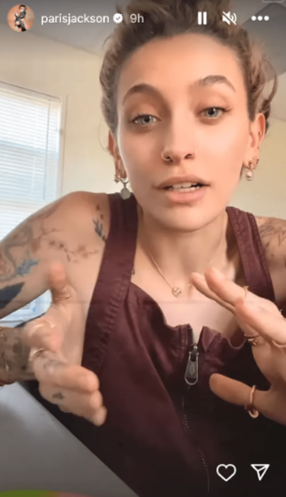 Paris Jackson pays tribute to her late father Michael Jackson on his 65th birthday in a series of videos on her Instagram Story (@parisjackson/Instagram)