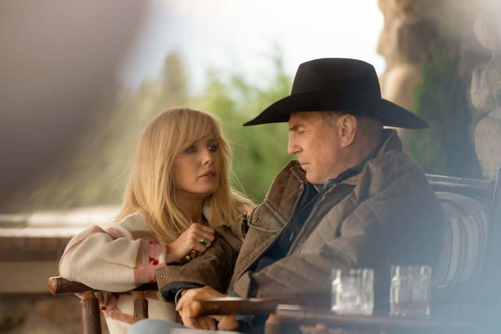 Kelly Reilly (Beth Dutton) and Kevin Costner (John Dutton) in 'Yellowstone' Season 5 (Paramount)