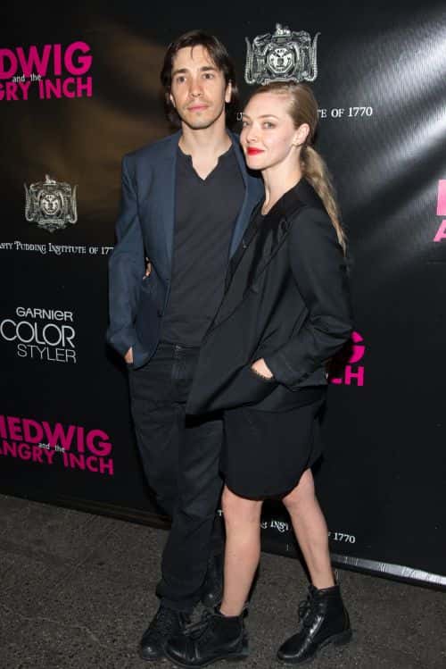 Justin Long and Amanda Seyfried attend the Broadway opening night of 