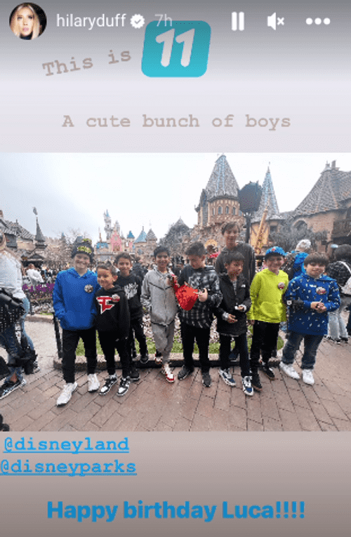 Luca appeared to be having a fun 11th birthday party with his friends (Instagram/@hilaryduff)