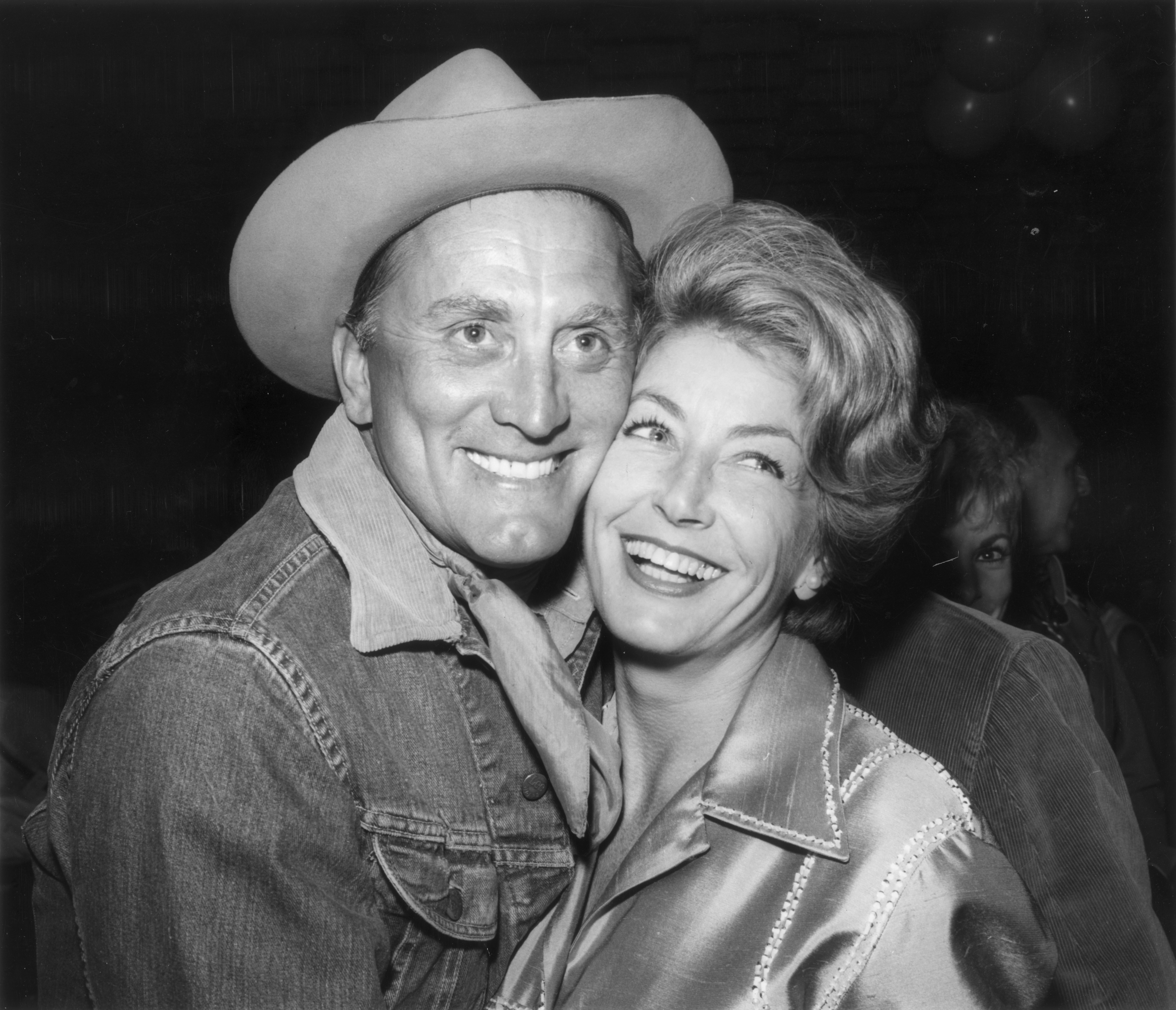 American actor Kirk Douglas and his wife Anne at the eighth annual Share Inc 'Boomtown Party' where sizable funds were raised for the 'Exceptional Children's Foundation'.