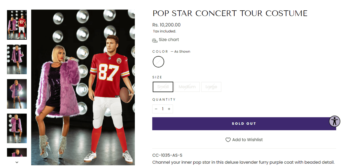 Taylor Swift-Travis Kelce inspired Halloween costumes gets sold out (3 wishes)