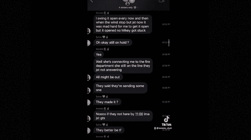 Anndel Taylor stayed in touch with her siblings for 8 hours while being stuck in a blizzard. (tommie_shuh/TikTok)