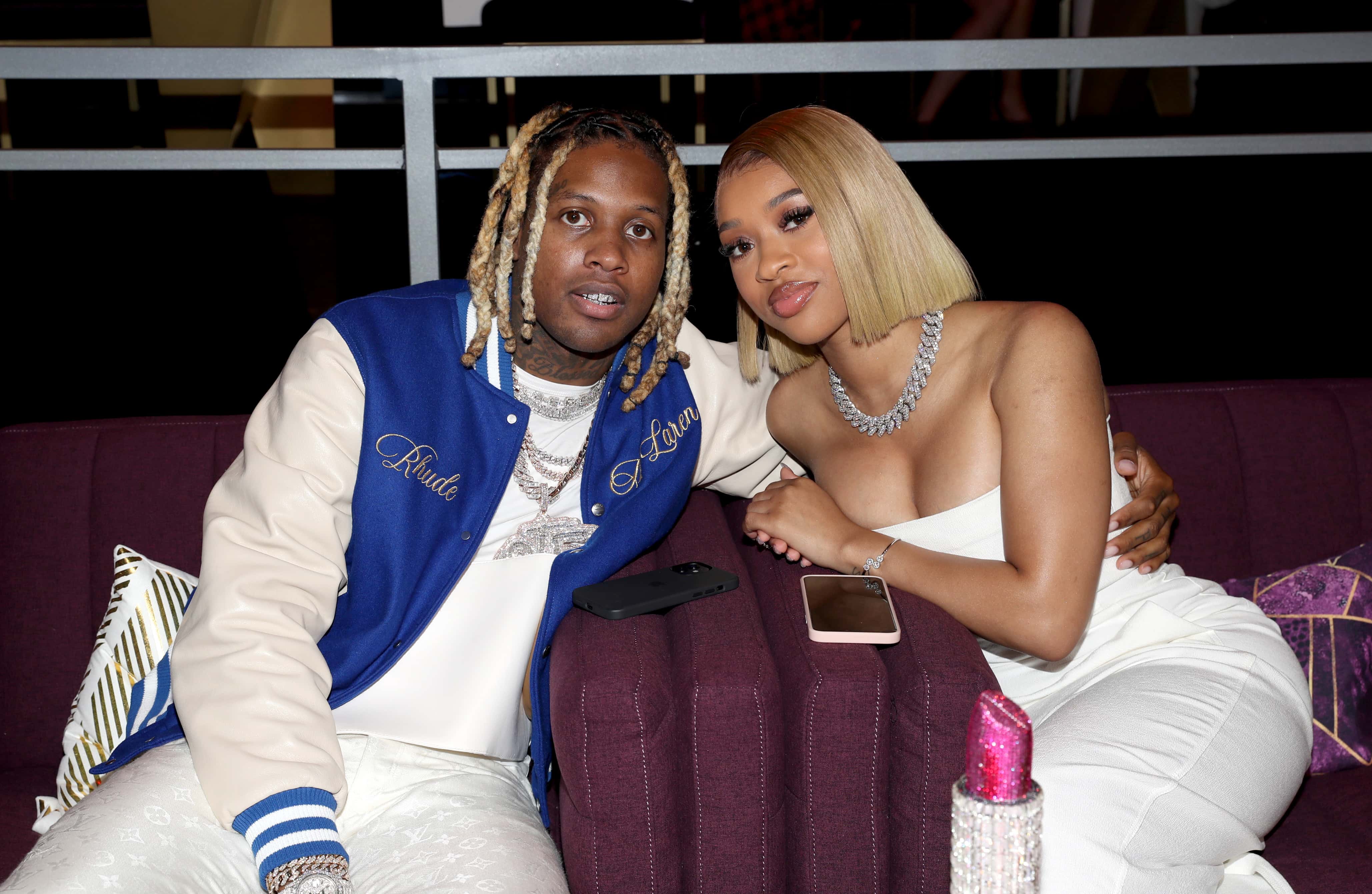 LOS ANGELES, CALIFORNIA - JUNE 27: (L-R) Lil Durk and India Royale attend the BET Awards 2021 at Mic