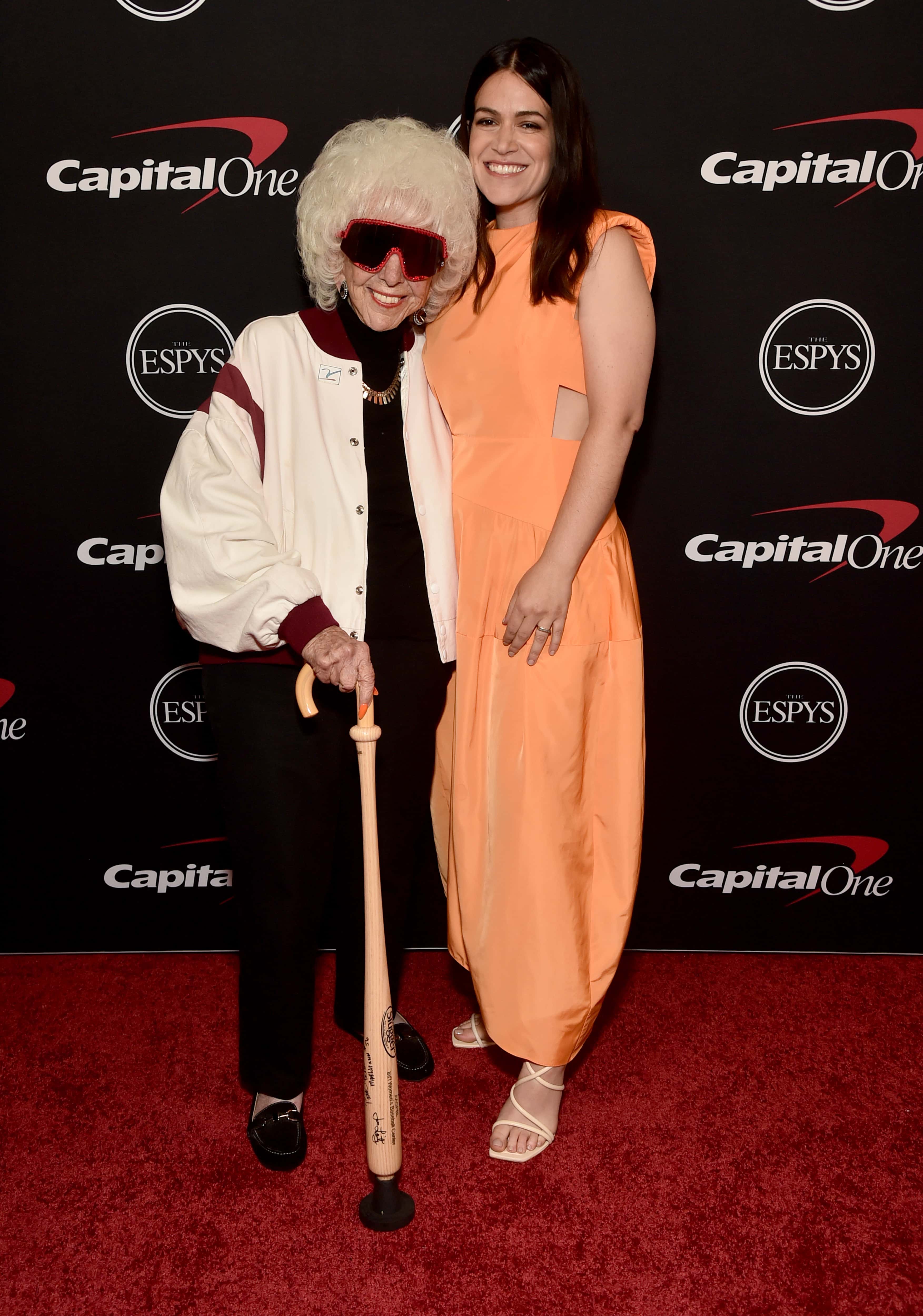 (L-R) Maybelle Blair and Abbi Jacobson attend the 2022 ESPYs at Dolby Theatre on July 20, 2022 in Hollywood, California.
