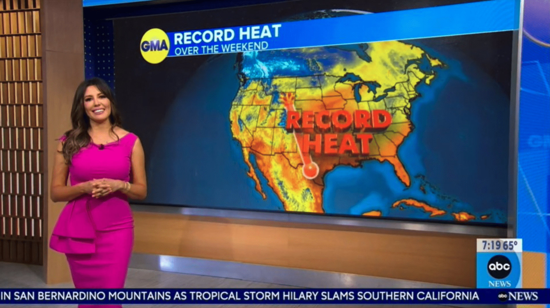 KABC meteorologist Leslie Lopez filled in as Ginger Zee's replacement (ABC)