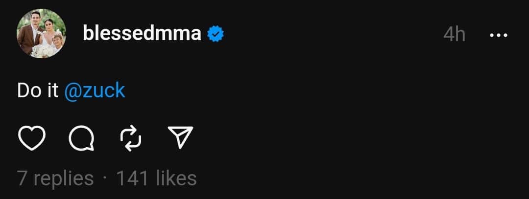 A user suggested Zuck to make MrBeast CEO