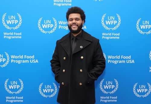The Weeknd attends the U.N. World Food Programme as it welcomes The Weeknd as a Goodwill Ambassador on October 07, 2021 in West Hollywood, California.
