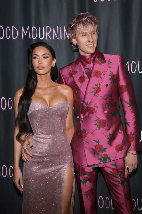 (L-R) Megan Fox and Machine Gun Kelly attend the World Premiere of