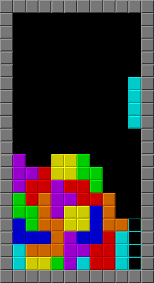 Screenshot of the original 'Tetris' game (Nintendo)