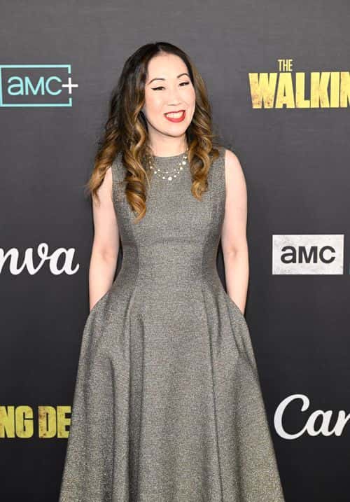 Producer/writer/show runner Angela Kang arrives at The Walking Dead Live: The Finale Event at The Orpheum Theatre on November 20, 2022 in Los Angeles, California. (Photo by  Timothy Norris, Stringer, Credit: Getty Images