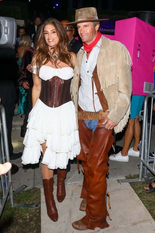 Cindy Crawford and Rande Gerber take it to the 'Wild Wild West' at the Casamigos Halloween party in Beverly Hills. (Backgrid)
