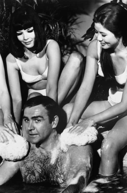 Scottish actor Sean Connery as James Bond in 'You Only Live Twice', during filming at Pinewood studios.   (Photo by Len Trievnor/Getty Images)