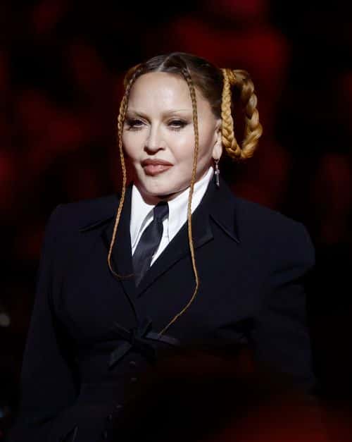 (FOR EDITORIAL USE ONLY) Madonna speaks onstage during the 65th GRAMMY Awards at Crypto.com Arena on February 05, 2023 in Los Angeles, California.