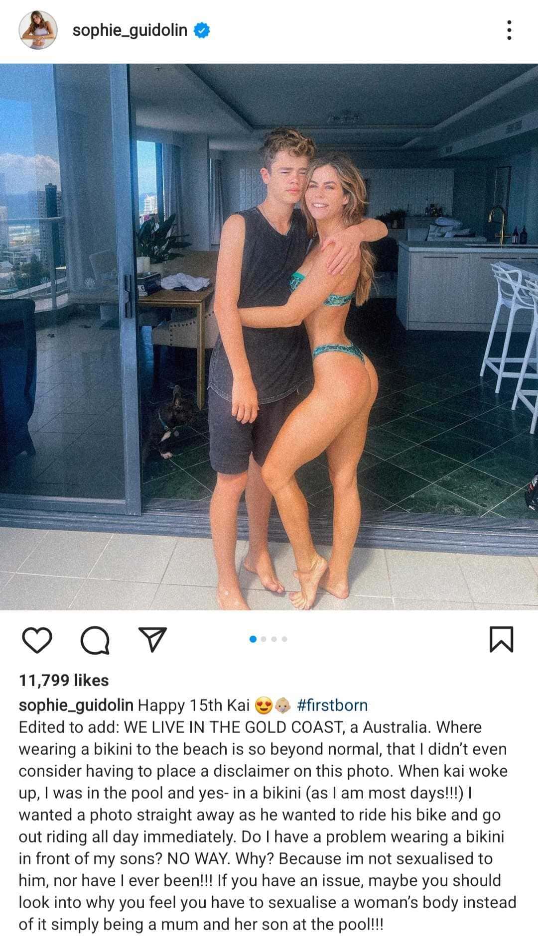The birthday post that led to the controversy (Sophie Guidolin/Instagram)