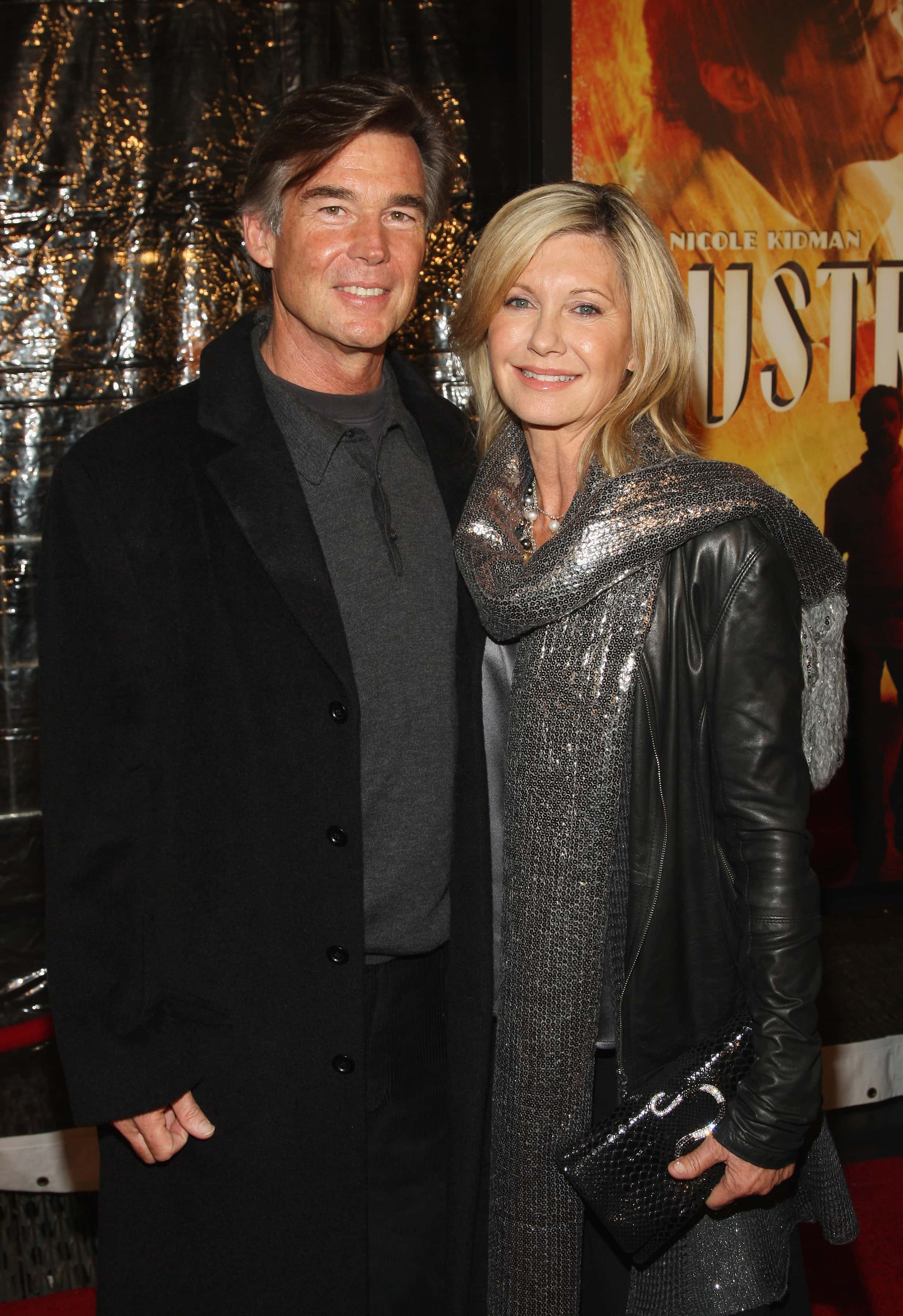 John Easterling and actress Olivia Newton John attend the premiere of