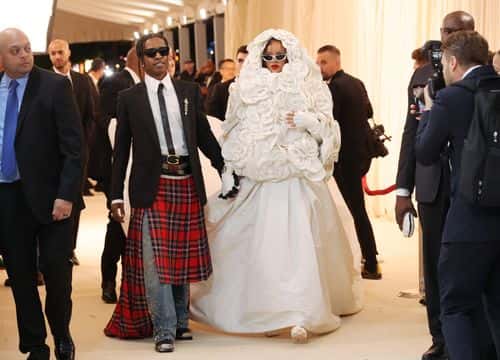 (L-R) A$AP Rocky and Rihanna attend The 2023 Met Gala Celebrating 